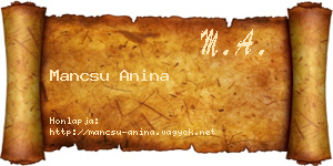 Mancsu Anina névjegykártya